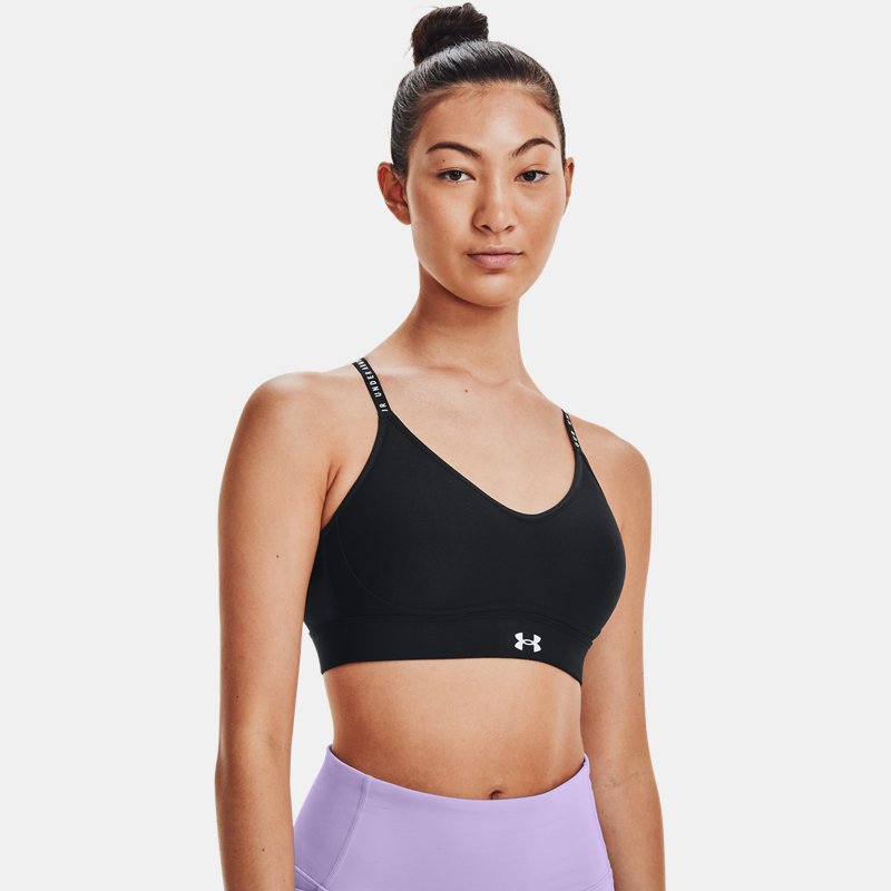 Women's Under Armour Infinity Low Covered Sports Bra Black / Black / White XS